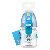 CANPOL DOJČENSKÁ FĽAŠA ANTIKOLIKOVÁ ŠIROKÁ BONJOUR PARIS  120ML 0+ MODRÁ