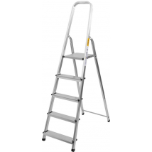 Strend Pro Hliníkový schodíkový rebrík ALD, 5 stupňov