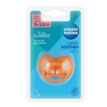 CANPOL CUMLÍK KAUČUKOVÝ CUTE ANIMALS 6-18M  1KS OKRÚHLY ORANŽOVÝ