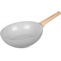 MagicHome Harmony Panvica wok keramická s drevenou rukoväťou, 28 cm