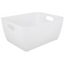 Plastový košík priesvitný biely, 20 cm