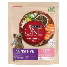 Purina ONE Mini/Small Sensitive granule pre psy s lososom a ryžou, 800 g
