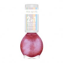 Miss Sporty 2in1 Top & Nail Polish Glow Glitter lak na nechty 90, 7 ml
