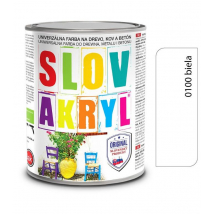 Slovakryl 0100 univerzálna farba biela, 2,5 kg