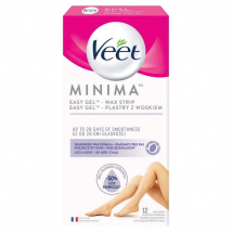 Veet Minima Easy-Gel voskové pásiky na nohy a telo, 12 ks