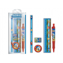 Sonic Školský set (pravítko, pero, ceruzka, guma, strúhadlo)
