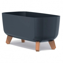 Kvetináč Gracia Case na drevených nožičkách, antracit, 39 cm