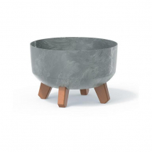 Kvetináč Gracia Low, betónový sivý, priemer 23,5 cm