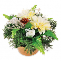 Ikebana 4136 s ružou, dáliou a doplnkami