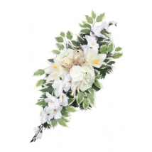 Ikebana biela s gladiolou, hortenziou a ľaliou