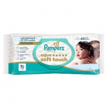 Pampers Aqua Soft Touch detské vlhčené obrúsky, 60 ks
