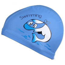 Detská plavecká čiapka modrá s motívom rybky Swimming, 1 ks