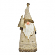 WURM Santa Claus figúrka s trblietkami, šampanská, 8×20×6 cm