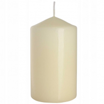 Bispol Aura sviečka valec slonovinová, 12 cm / ⌀7 cm, 350 g, 50 h