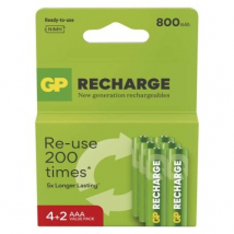 GP ReCharge nabíjacie batérie AAA (HR03) 800 mAh, 6 ks