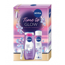 Nivea Time to Glow darčekový box Floral Moon (sprchový gél + deodorant + balzam na pery)