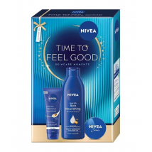Nivea Darčekový box Time to Feel Good (telové mlieko + krém na ruky + Nivea Creme)