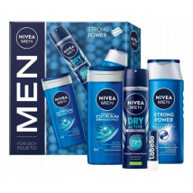 Nivea Men darčeková kazeta Power Pack (sprchový gél + antiperspirant + šampón + balzam na pery)