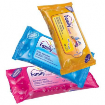 FAMILY TRAVEL VLHČENÉ UTIERKY 15 KS