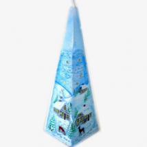 Sviečka pyramída Vianočný stromček, modro-biela
