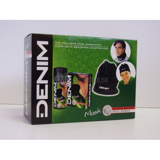 KAZETA DENIM MUSK SPRCHOVÝ GEL + VODA PO HOLENÍ + ČIAPKA