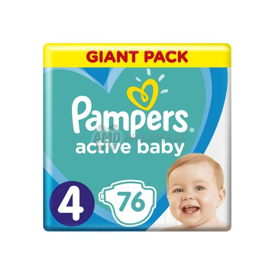 PAMPERS ACTIVE BABY PLIENKY 4 MAXI (9 - 14 KG) 76 KS
