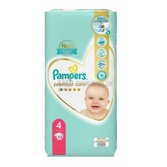 PAMPERS PREMIUM CARE 4 PLIENKY (9-14 KG) 52 KS
