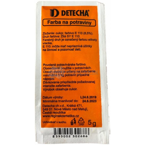 POTRAVINÁRSKE FARBIVO - ORANŽOVÉ 5 G