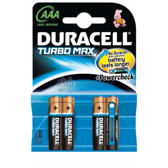 BATÉRIA DURACELL TURBO AAA 4 KS