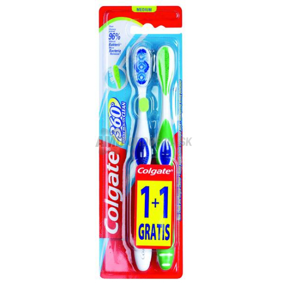 COLGATE 360 MEDIUM 1+1 ZUBNÁ KEFKA
