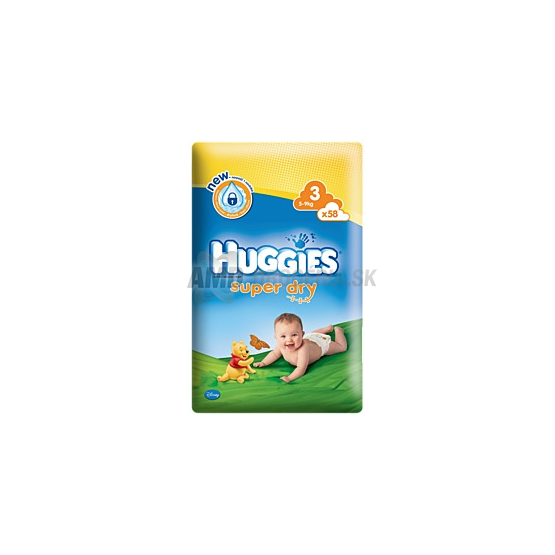HUGGIES SUPER DRY 3 ( 5 - 9 KG ) 58 KS