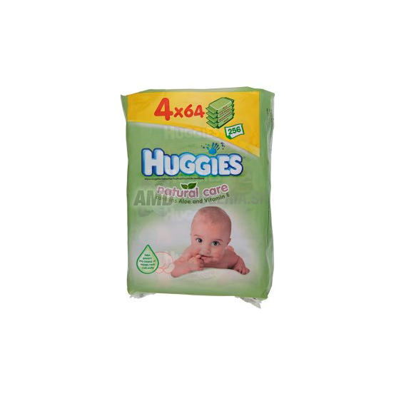 HUGGIES WIPES NATURAL CARE VLHČENÉ UTIARKY S ALOE 4 X 64 KS