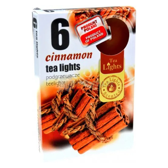 Vonné čajové sviečky Škorica, 6 ks