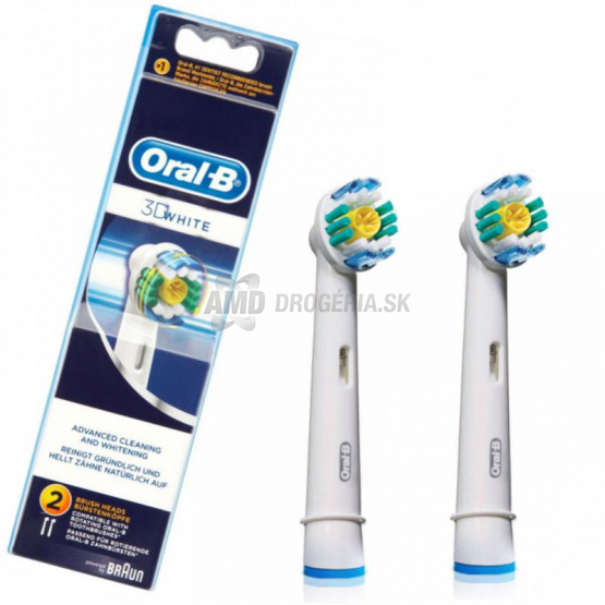 ORAL - B ELEKTRICKÁ ZUBNÁ KEFKA NÁHRADNÉ HLAVICE 3D WHITE EB 18 2 KS