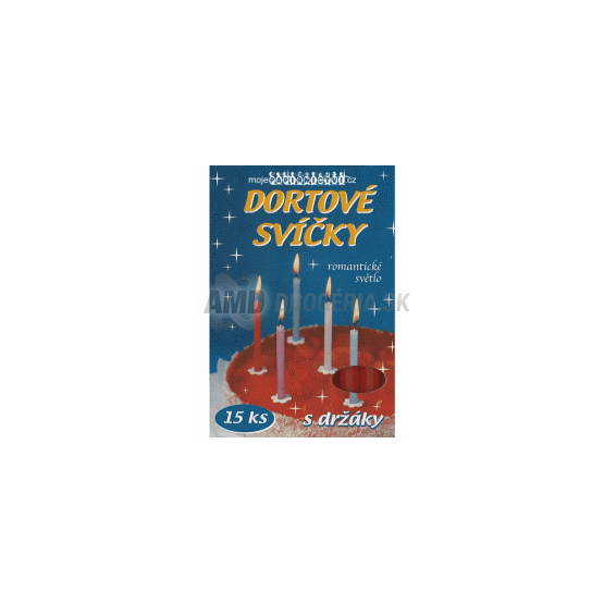 TORTOVE SVIEČKY 15KS +DRŽIAKY BIELE