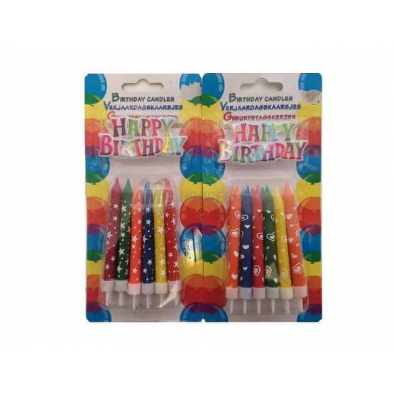 TORTOVÉ SVIEČKY HAPPY BIRTHDAY 12 KS