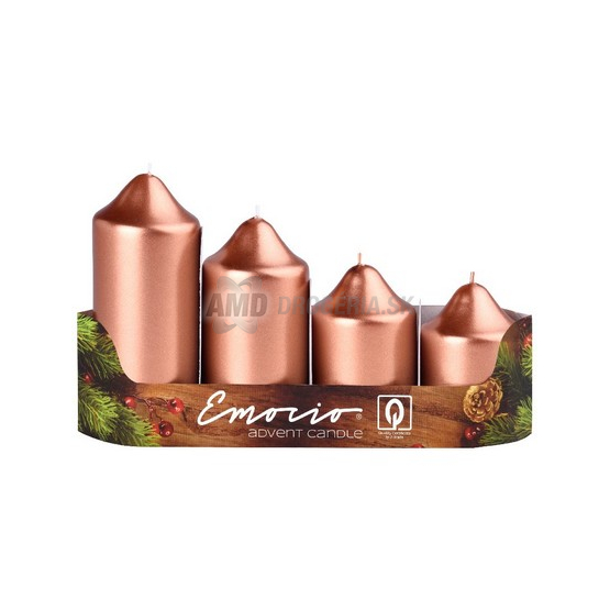 SVIEČKY ADVENTNÉ METALICKÉ MEDENÉ 4 KS