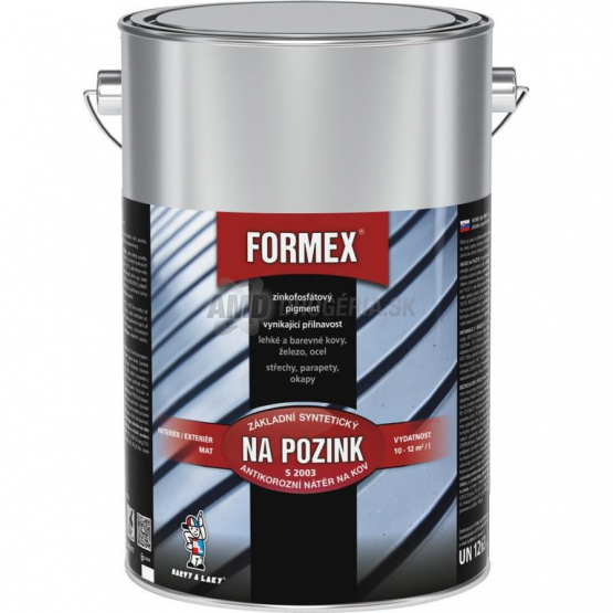 Formex S2003 základná antikorózna farba na pozink, sivá, 4 l