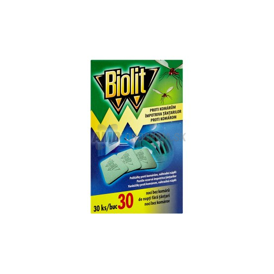 BIOLIT ELEKTRICKÝ ODPUDZOVAČ KOMÁROV NÁHRADNÁ NÁPLŇ VANKÚŠIKY 30KS