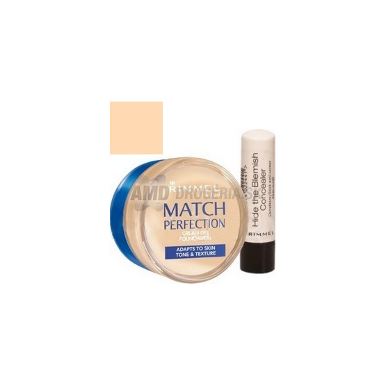 RIMEL MATCH PERFECTION MAKE-UP 100 IVORY 18 ML + KOREKTOR 100 IVORY 4,5 G
