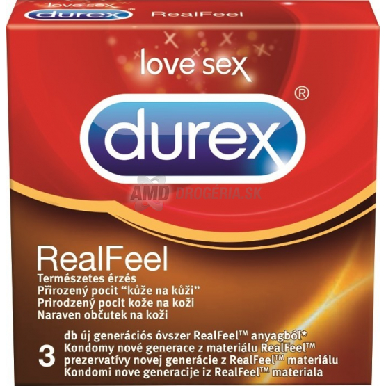 DUREX REAL FEEL NELATEXOVÉ PREZERVATÍVY 3 KS