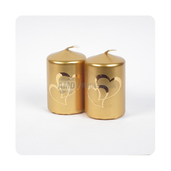 SVIEČKA OZDOBNÁ ZLATÁ LESKLÁ 2 KS