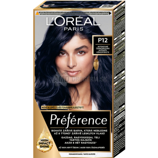 LOREAL PREFERENCE P12 INTENZÍVNA ČIERNOMODRÁ