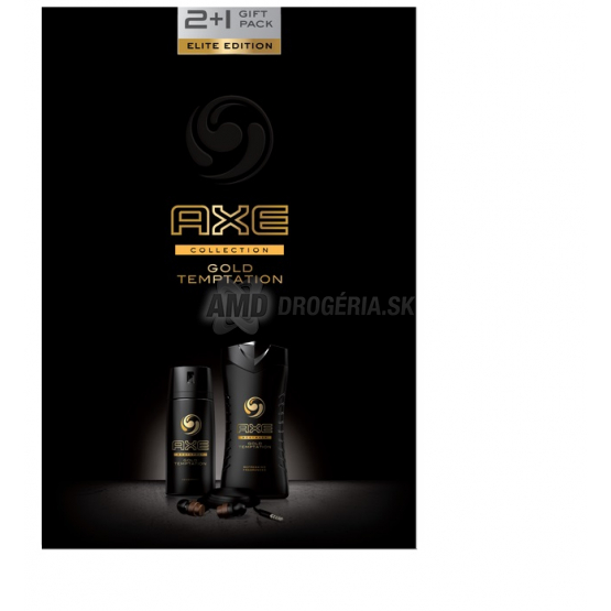 DARČEKOVÁ PÁNSKA KAZETA AXE GOLD TEMPATION DEODORANT + SPRCHOVÝ GÉL + SLÚCHADLA 16