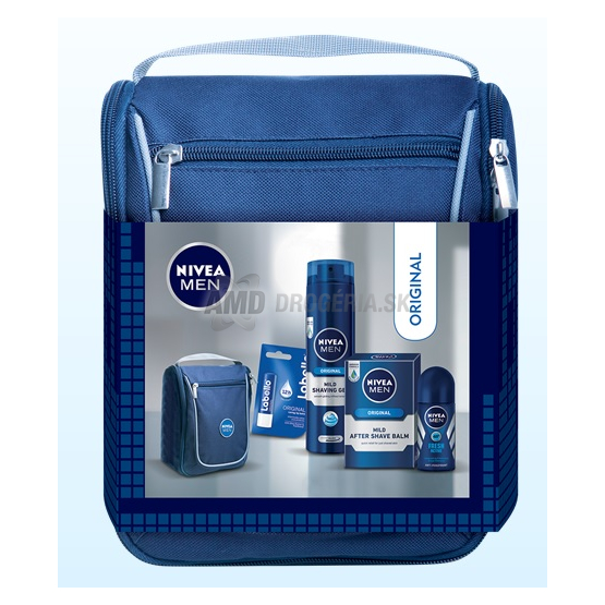 DARČEKOVÁ PÁNSKA KAZETA NIVEA BALM ORIGINAL GÉL NA HOLENIE + VODA PO HOLENÍ + ROLL ON + LABELLO BALZAM 16