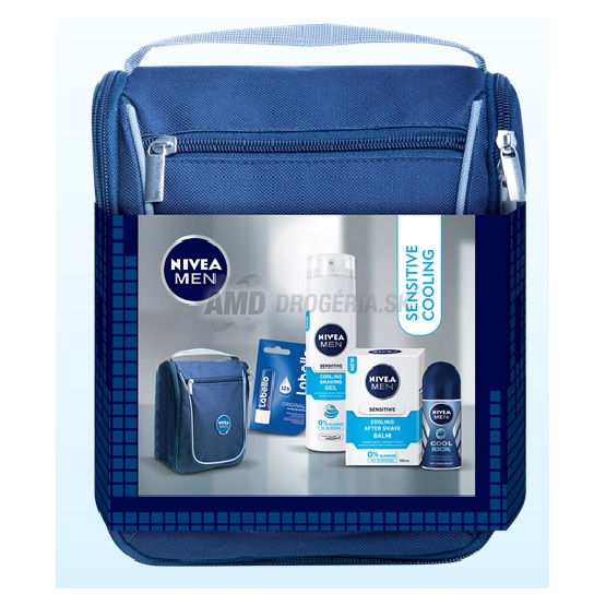 DARČEKOVÁ PÁNSKA KAZETA NIVEA BALM SENS COOL GÉL NA HOLENIE + VODA PO HOLENÍ + ROLL ON+ LABELLO BALZAM 16