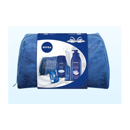 DARĚKOVÁ DÁMSKA KAZETA NIVEA BLUE CARE SPRCHOVÝ GÉL + TELOVÉ MLIEKO + ROLL+LABELLO BALZAM 16