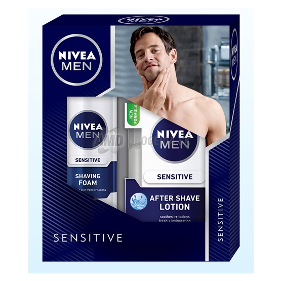DARČEKOVÁ PÁNSKA KAZETA NIVEA SHAVING SENSITIVE PENA NA HOLENIE + VODA PO HOLENÍ 16