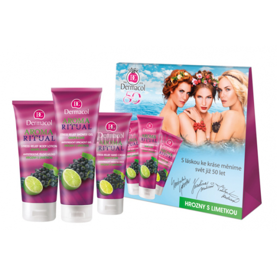 DARČEKOVÁ DÁMSKA KAZETA DERMACOL AROMA RITUAL HROZNO S LIMETKOU 16