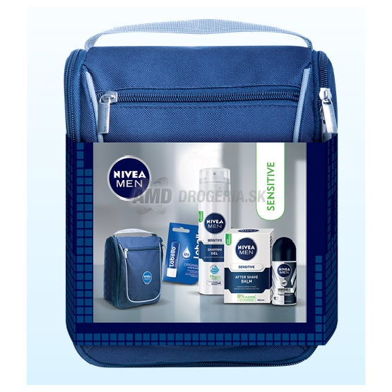DARČEKOVÁ PÁNSKA KAZETA NIVEA BALM SENSITIVE GÉL NA HOLENIE + VODA PO HOLENÍ + ROLL ON+ LABELLO BALZAM 16